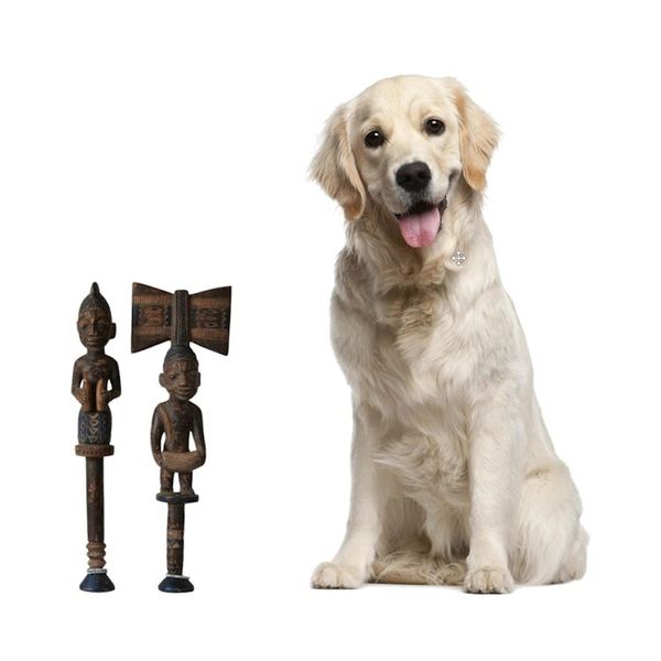 Alternate image for Hand Made Cultural Wood Sculpture Pair Yoruba Justice