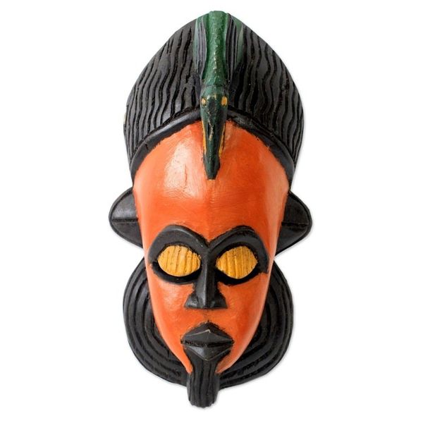Alternate image for Painted Bird African Mask from Ghana Painted Bird