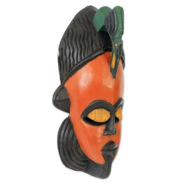 Alternate image for Painted Bird African Mask from Ghana Painted Bird
