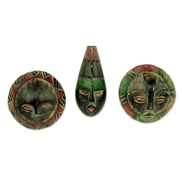 Alternate image for Artisan Crafted Wood Christmas Ornaments Set of 3 Royal Kings
