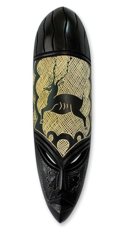 Alternate image for Artisan Crafted Wood Mask Original Design Mboloko