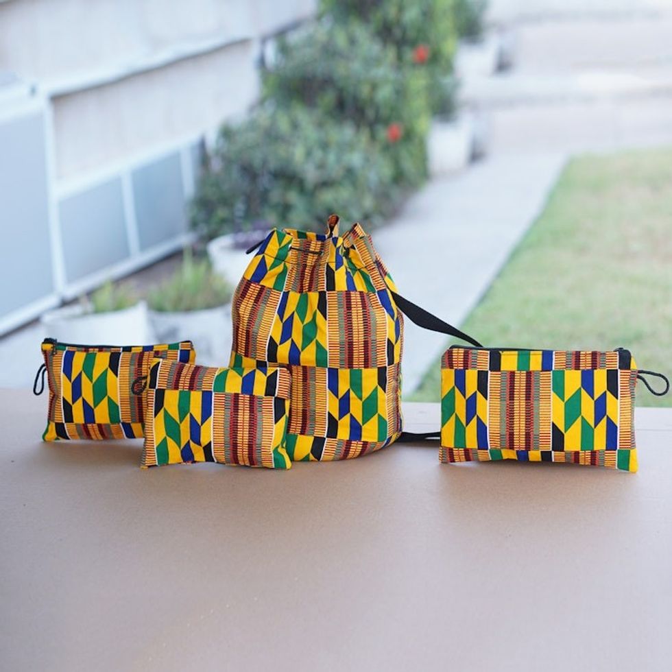 Kente tote bag and accessory cases 'Fatia'