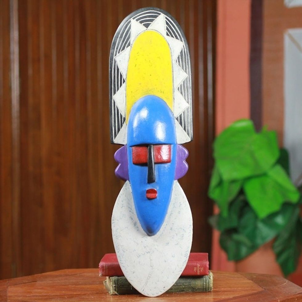 Multi Color Modern African Mask 'Bringer of Blessings'