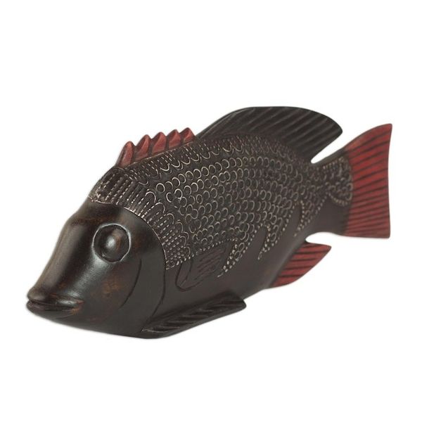 Alternate image for Unique African Wood Sculpture Ga Redfish