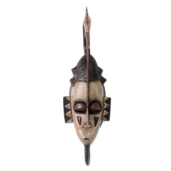 Alternate image for Hand Carved Guro Tribal African Mask Ivoirian Avian Grace