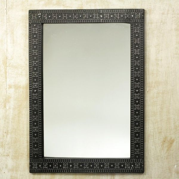Alternate image for Contemporary Wood and Aluminum Mirror African Princess