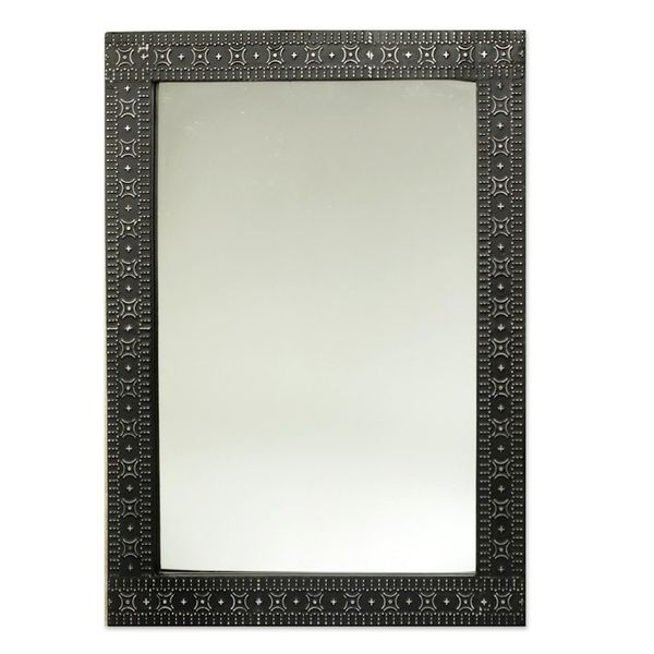 Alternate image for Contemporary Wood and Aluminum Mirror African Princess
