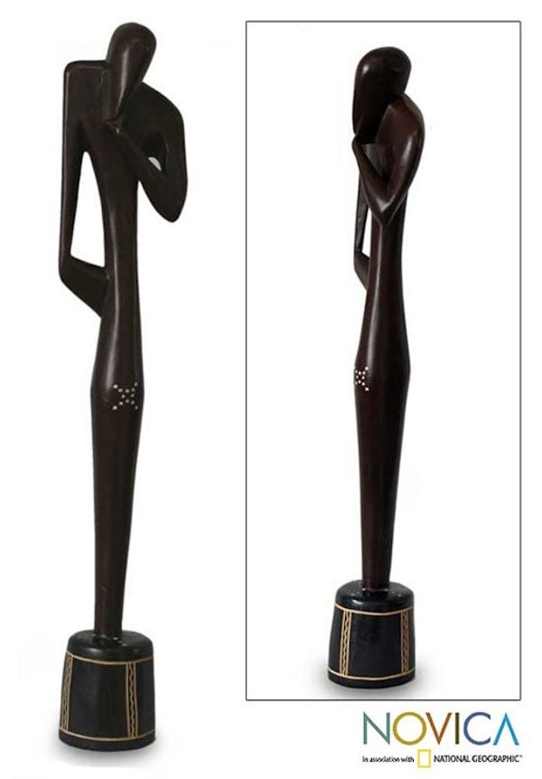 Alternate image for Sese Wood Sculpture Thinking Shadow