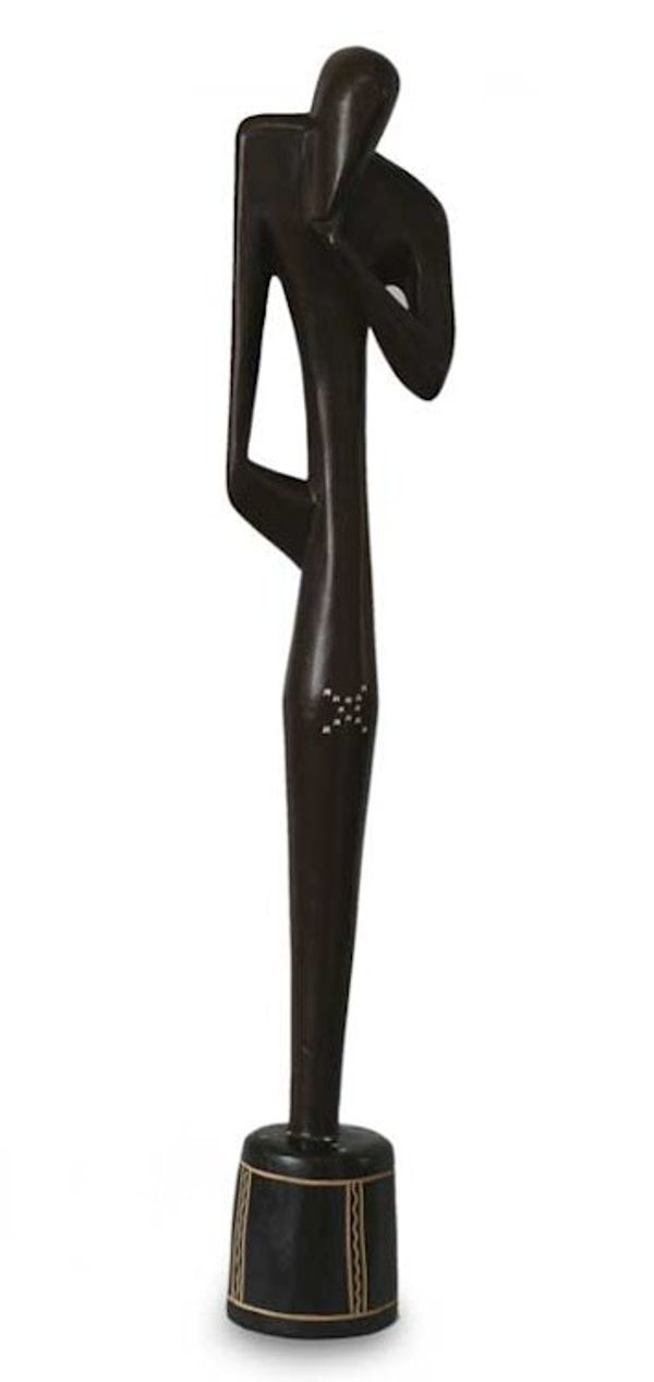 Alternate image for Sese Wood Sculpture Thinking Shadow