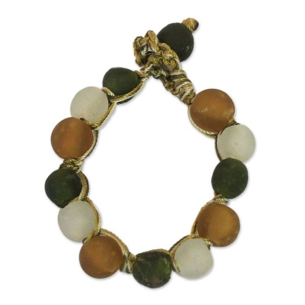 Alternate image for Recycled Glass Beaded Bracelet Summer Fields