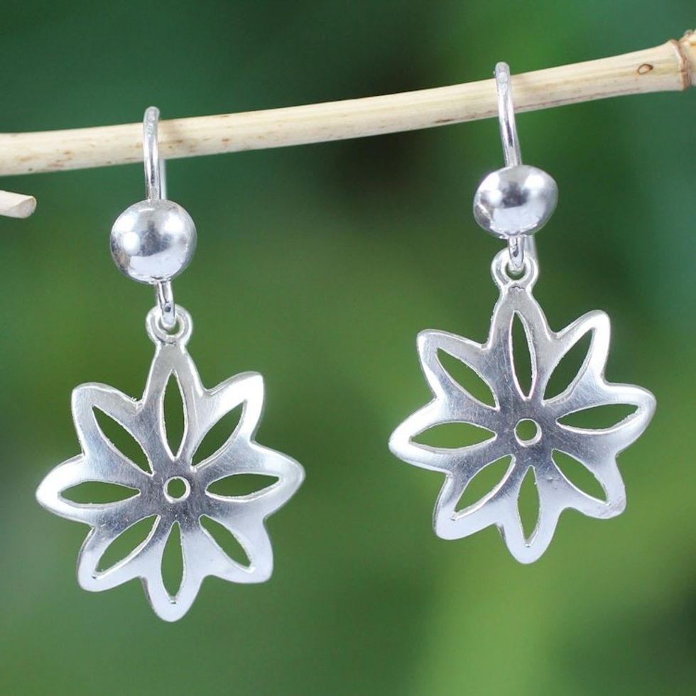 Sterling Silver Dangle Earrings 'Stars of Hope'