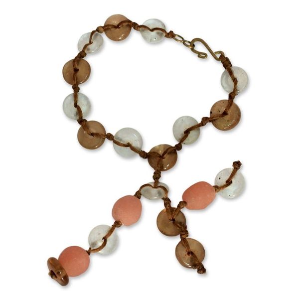 Alternate image for Recycled bead bracelet Peachy Pretty