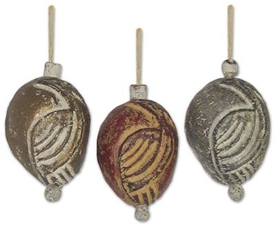 Alternate image for Ceramic ornaments Set of 3 Christmas Eggs