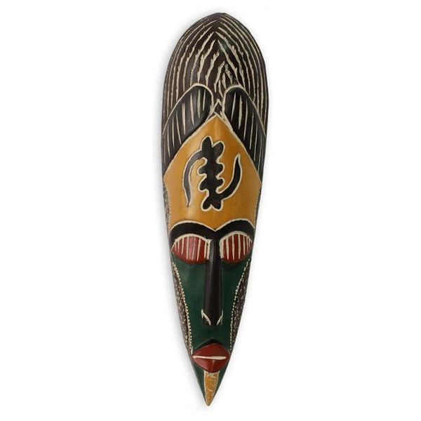 Alternate image for Hand Carved Wood African Wood Mask God is Supreme