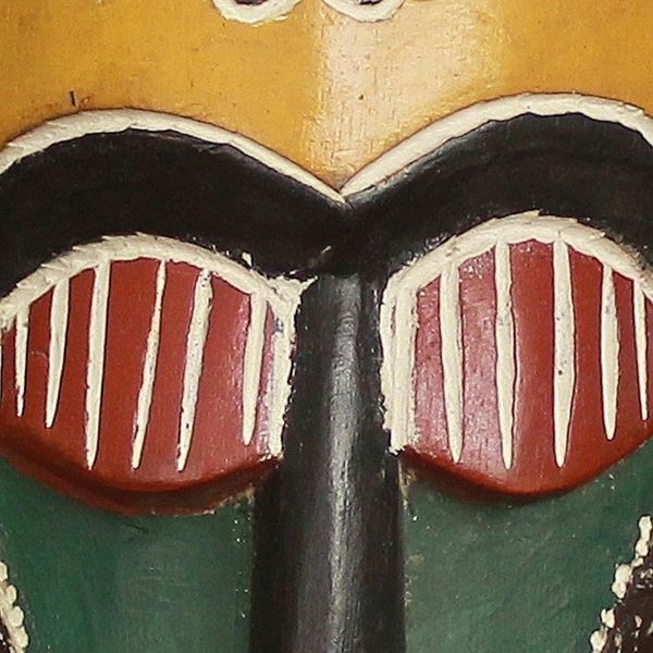 Alternate image for Hand Carved Wood African Wood Mask God is Supreme