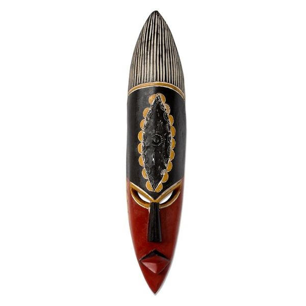 Alternate image for Hand Carved African Wood Mask Show Your Strength