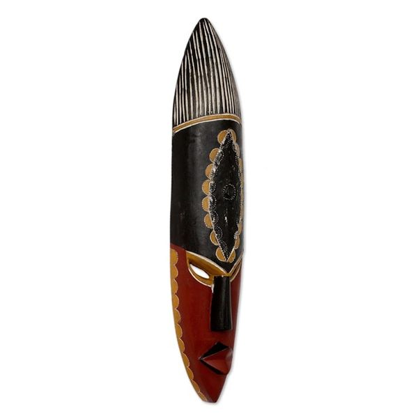 Alternate image for Hand Carved African Wood Mask Show Your Strength