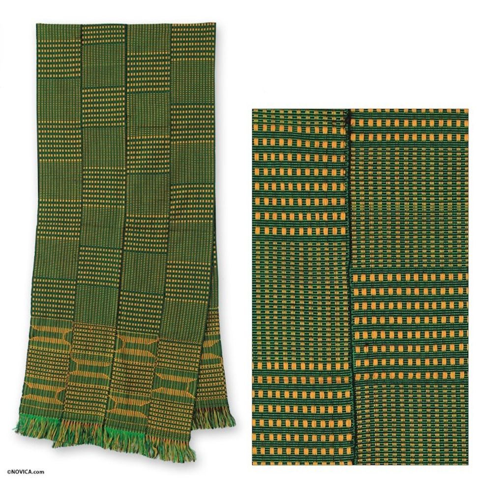Cotton kente cloth scarf 'Measure'