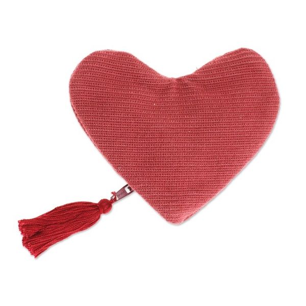 Alternate image for Embroidered Floral Heart-Shaped Burgundy Cotton Coin Purse Frugal Romance