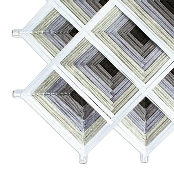 Alternate image for Pine Wood Handwoven Grey Wall Art with Geometric Motifs Grey Divinity