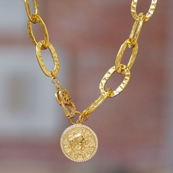 Alternate image for 24k Gold-Plated Cubic Zirconia Taurus Pendant Necklace Taurus Born