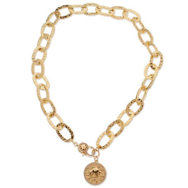 Alternate image for 24k Gold-Plated Cubic Zirconia Taurus Pendant Necklace Taurus Born