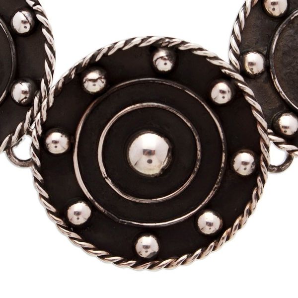 Alternate image for Modern Taxco Sterling Silver Oxidized Link Bracelet Wheels of Style