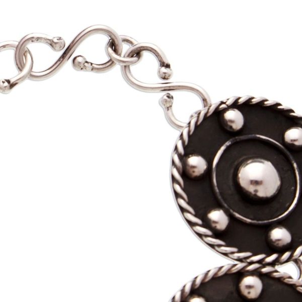 Alternate image for Modern Taxco Sterling Silver Oxidized Link Bracelet Wheels of Style