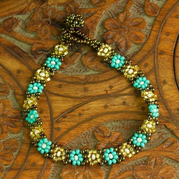 Alternate image for Handmade Crystal and Glass Beaded Jewelry Curated Gift Set Arcadian Flowers