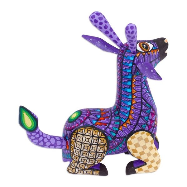 Alternate image for Wood Alebrije Giraffe Figurine Hand-Painted in Mexico Cheerful Giraffe
