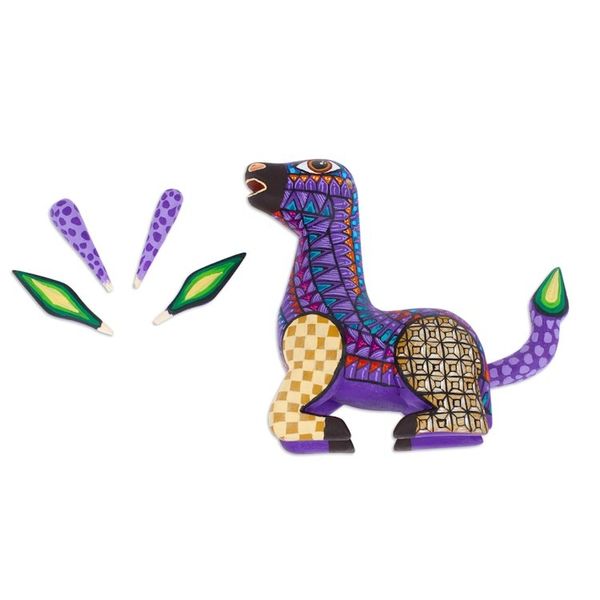 Alternate image for Wood Alebrije Giraffe Figurine Hand-Painted in Mexico Cheerful Giraffe