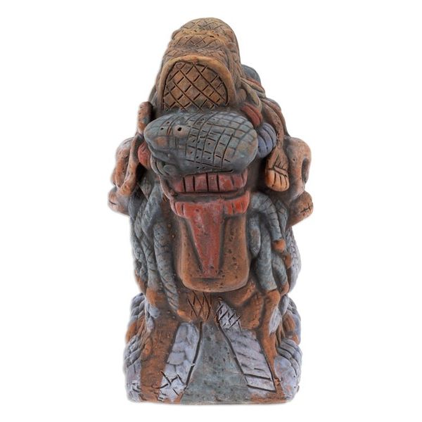 Alternate image for Painted Folk Art Traditional Coatlicue Ceramic Sculpture Coatlicue Spirit