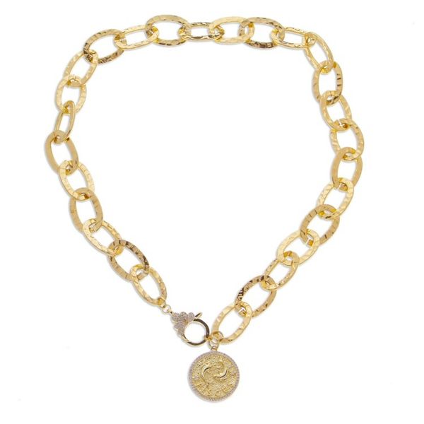 Alternate image for 24k Gold-Plated Cubic Zirconia Pisces Sign Pendant Necklace Pisces Born