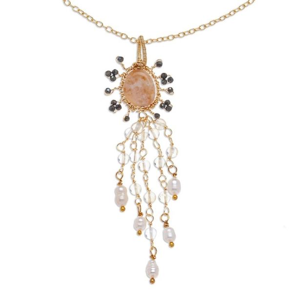 Alternate image for Multi-Gemstone Pendant Necklace with 14k Gold-Plated Chain Absolute Perfection