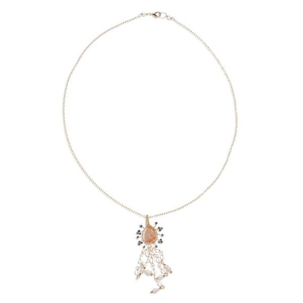Alternate image for Multi-Gemstone Pendant Necklace with 14k Gold-Plated Chain Absolute Perfection