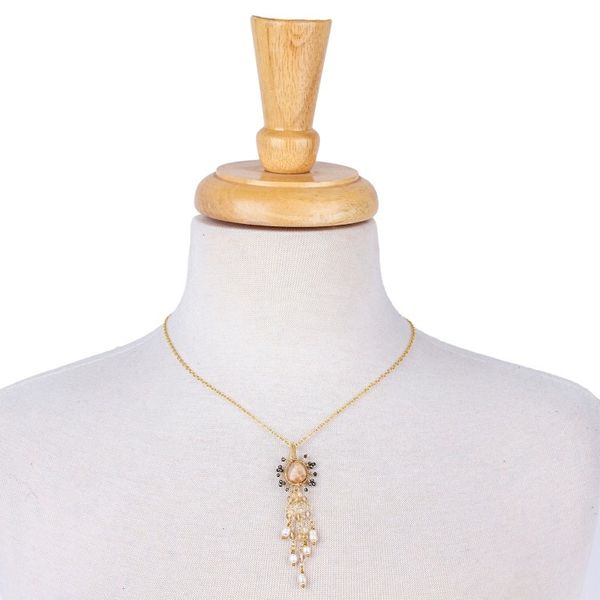 Alternate image for Multi-Gemstone Pendant Necklace with 14k Gold-Plated Chain Absolute Perfection