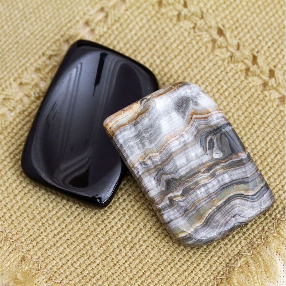 Handcrafted Stone Amulets from Mexico Pair 'Ability Amulet'