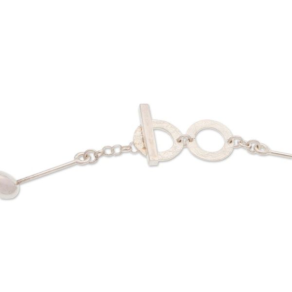Alternate image for Polished Abstract Sterling Silver Station Necklace Glowing Thoughts