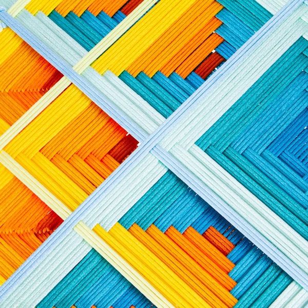 Alternate image for Pine Wood Handwoven Marigold Wall Art with Geometric Motifs Marigold Divinity