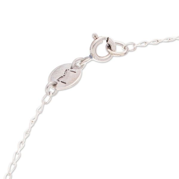 Alternate image for Matte and Polished 925 Silver Peach Blossom Pendant Necklace Peach Blossom Beauty