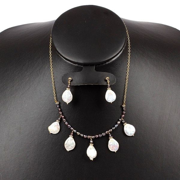 Alternate image for 14k Gold-Plated Silver-White and Lavender Pearl Jewelry Set Oceanic Empress