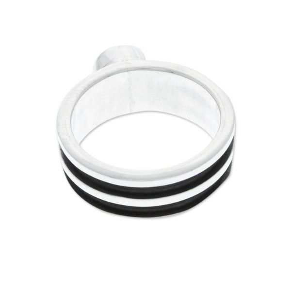 Alternate image for Polished Silver Single Stone Ring with Cultured Pearl Pearly Essence