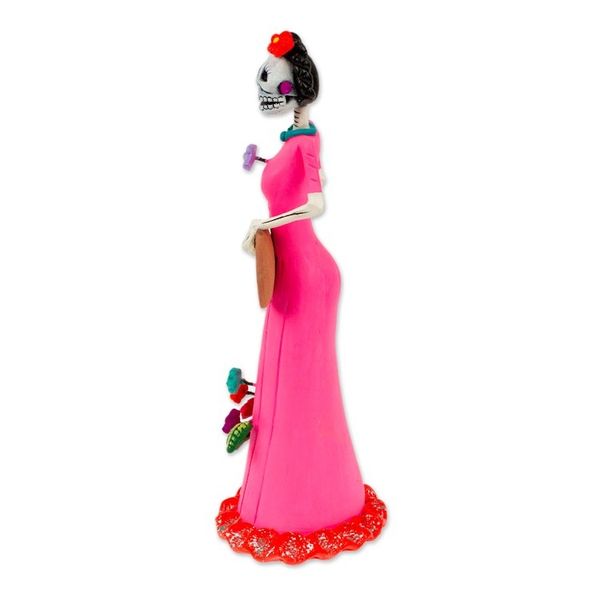 Alternate image for Hand-Painted Catrina Plate Ceramic Sculpture from Mexico Delightful Catrina