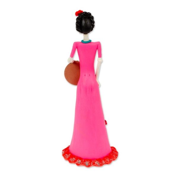 Alternate image for Hand-Painted Catrina Plate Ceramic Sculpture from Mexico Delightful Catrina