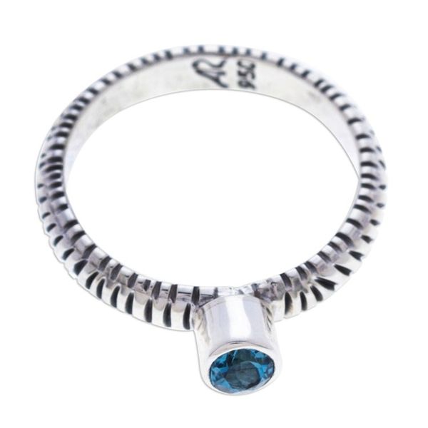 Alternate image for Sterling Silver Single-Stone Ring with Faceted Topaz Stones Altar of The Wise