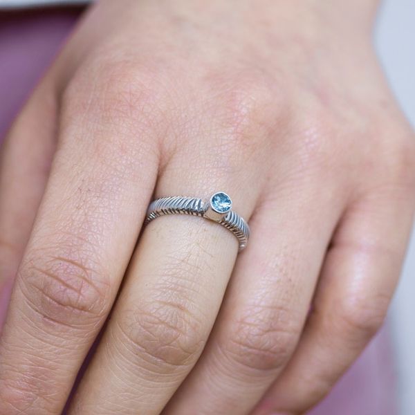Alternate image for Sterling Silver Single-Stone Ring with Faceted Topaz Stones Altar of The Wise