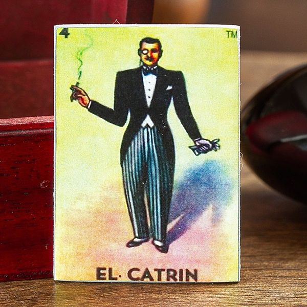 Alternate image for Decoupage Wooden Magnet With Mexican Loteria Card Motif The Catrin