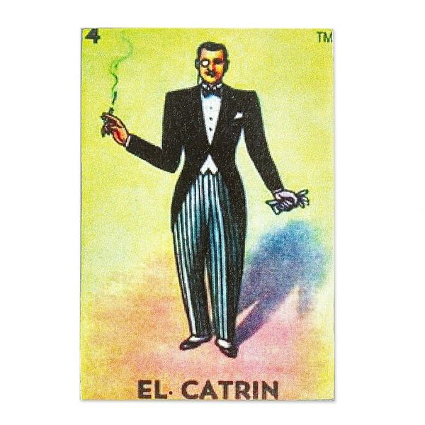Alternate image for Decoupage Wooden Magnet With Mexican Loteria Card Motif The Catrin