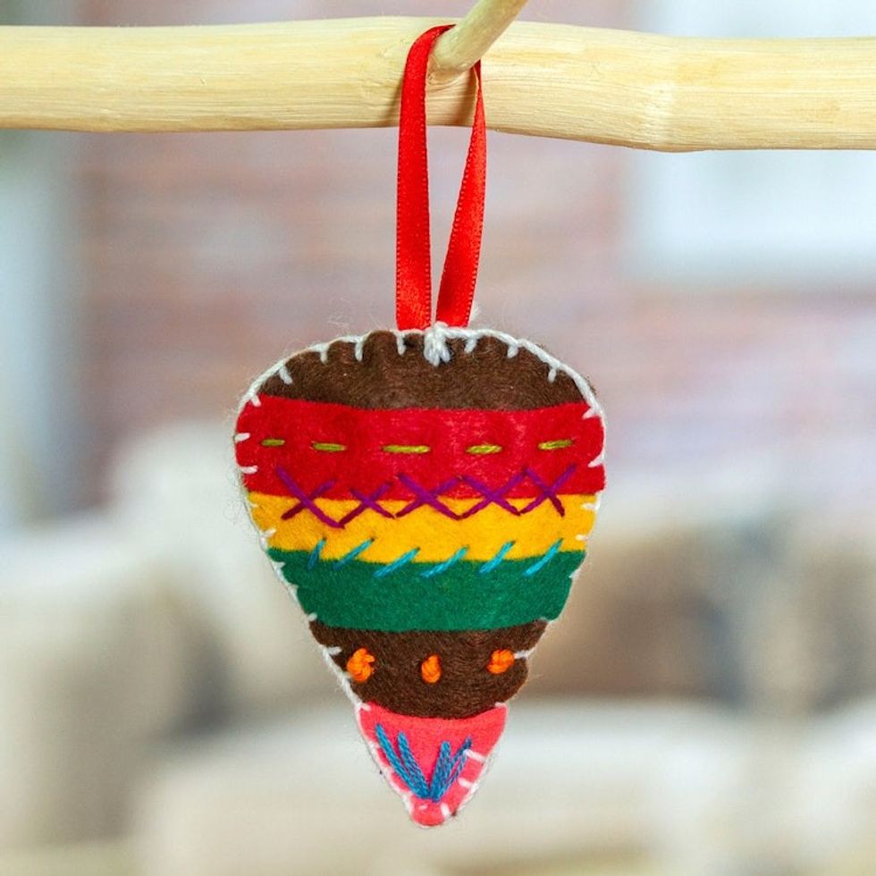 Colorful Spinning Top Ornament Handcrafted in Mexico 'Spinning Colors'