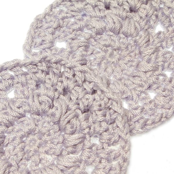 Alternate image for Set of 4 Handmade Light Blue-Grey Crocheted Coasters Light Blue-Grey Pinwheel